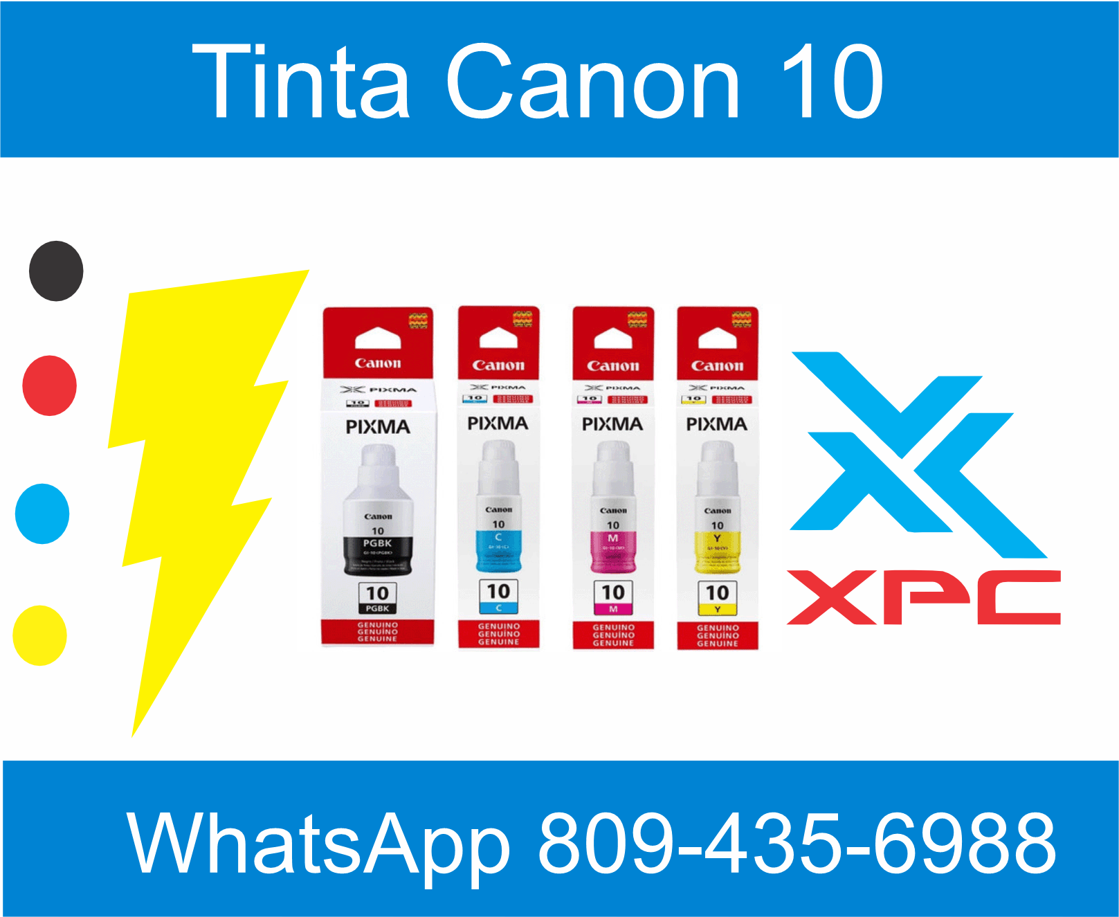 botellas de tintas canon GI-10